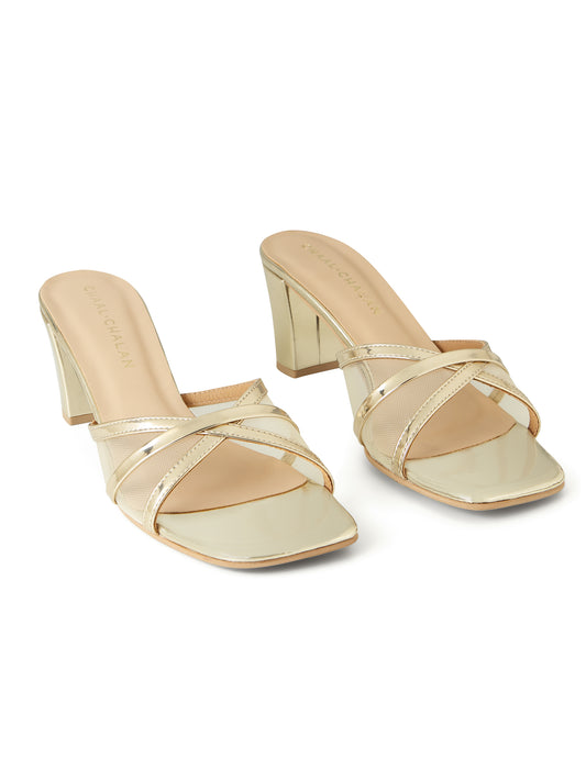 Tiana (Golden Block Heels)