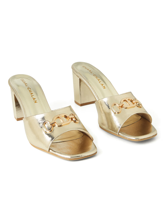 Hazel (Golden Block Heels)