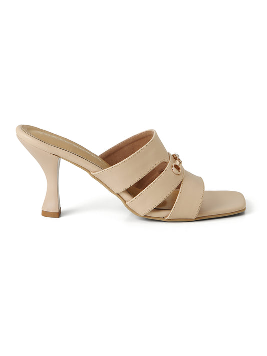 Alaia (Beige Embellished Heels)