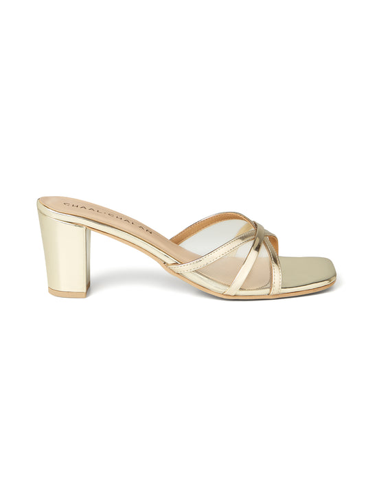 Tiana (Golden Block Heels)