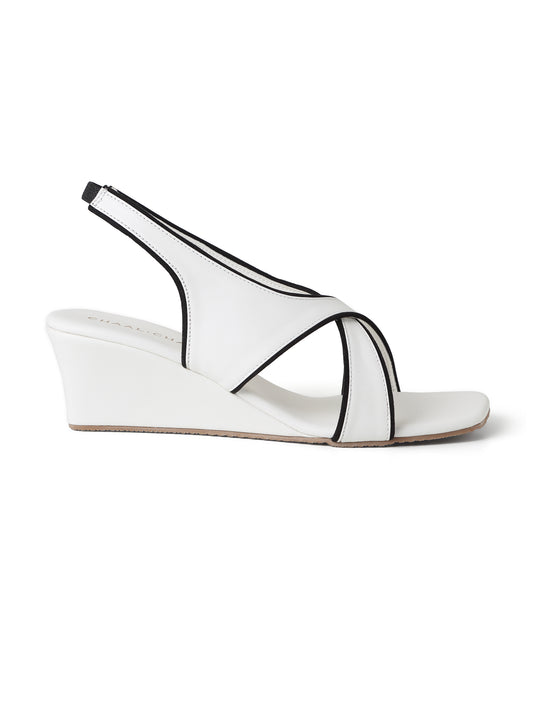Alba (White Flatform Wedges)