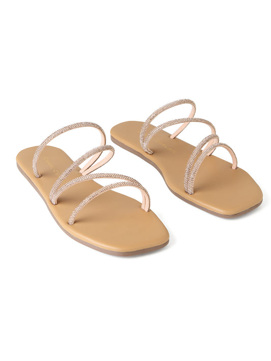 Tarra (Chic Rhinestone Strap Flats)