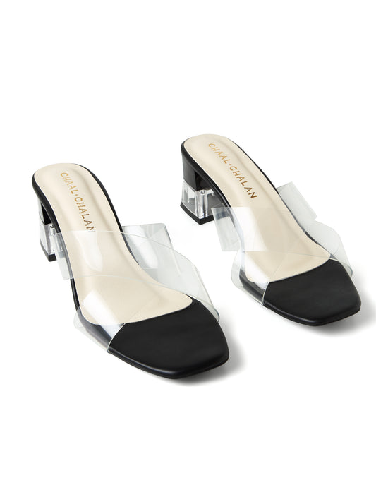 Dorra (Transparent Cross Strap Heels)