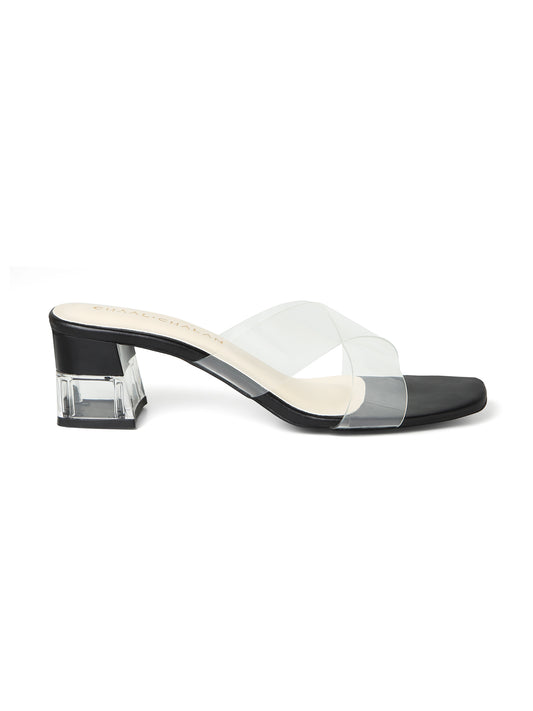 Dorra (Transparent Cross Strap Heels)
